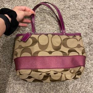 Coach Mini Bag- Purple & Tan